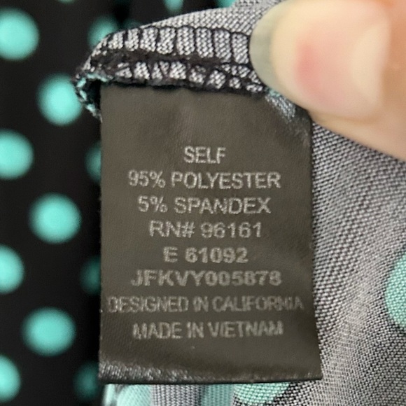 BeBop Black Teal Blue Polka Dot Dress Size Small Stretchy Sundress Summer Tank - Picture 6 of 8